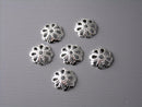 50 pcs of 7mm Silver Plated Filigree Bead Caps - Pim's Jewelry Supplies