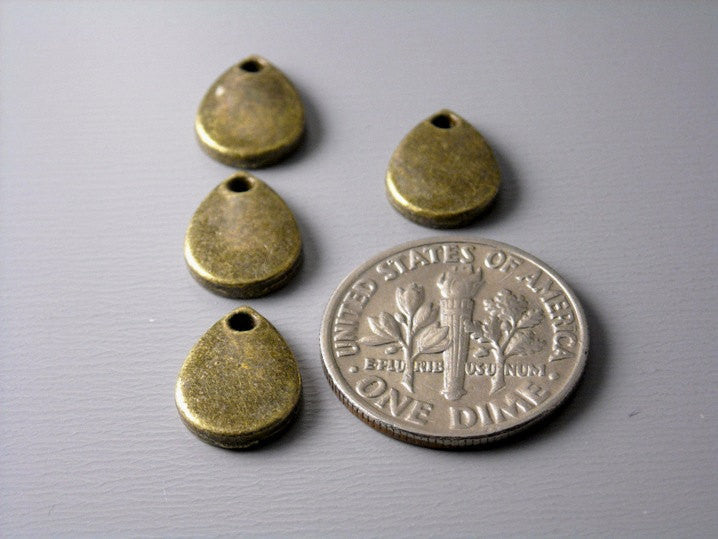 Antique Bronze Rain Drop Charm - 10 pcs - Pim's Jewelry Supplies