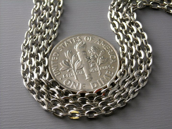 10-Feet 3mm x 2mm Antiqued Silver Chain - Pim's Jewelry Supplies