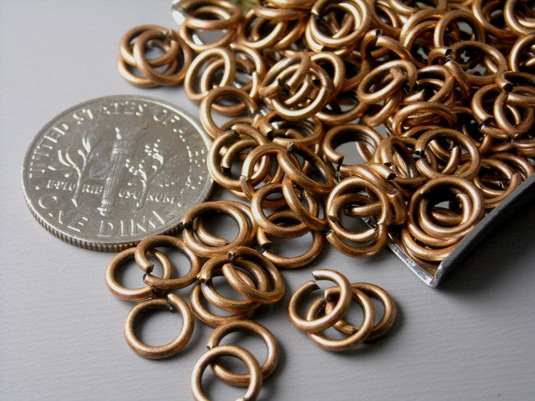 Antique Copper 20 gauge 6mm Open Jump Rings - 50 pcs - Pim's Jewelry Supplies