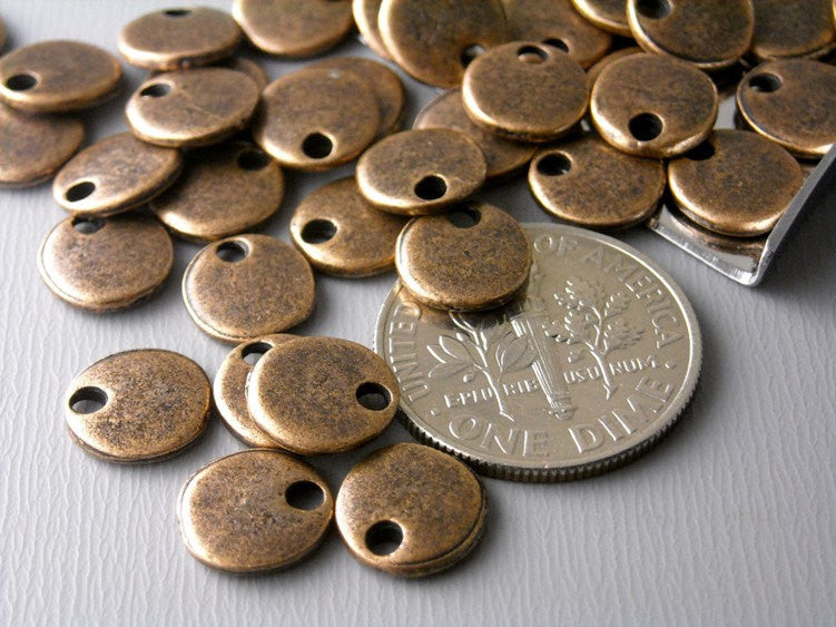 Antiqued Copper Tiny Disc - 10 pcs - Pim's Jewelry Supplies