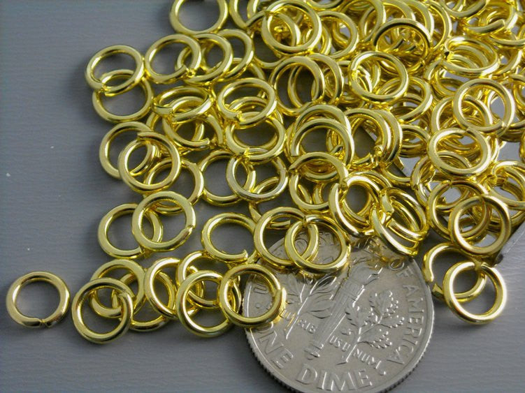 Gold Plated 20 gauge 6mm Open Jump Rings - 50 pcs - Pim's Jewelry Supplies