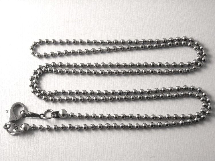 Ball Chain Necklace - Gunmetal Plated - 2mm  - 24 inches - 5 Necklaces - Pim's Jewelry Supplies