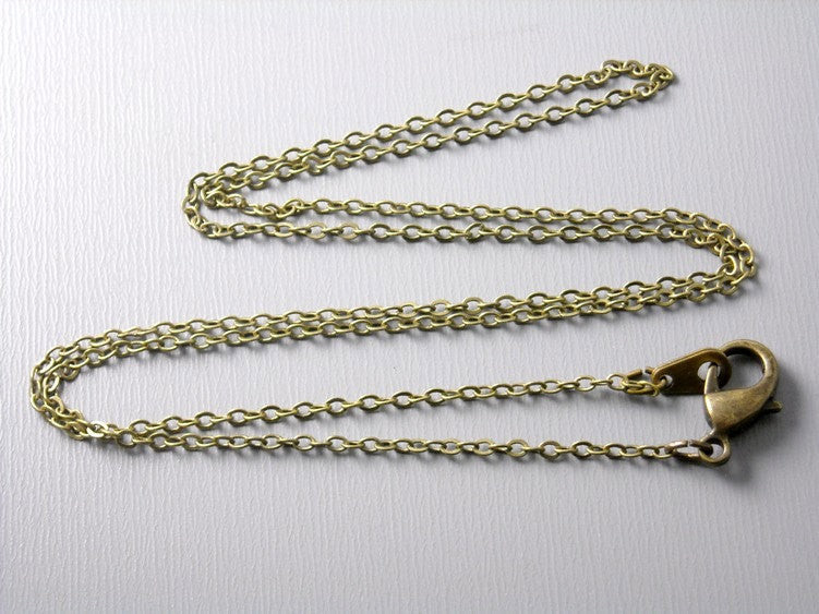 Necklace - Antiqued Brass - Flatten Links - 2mm x 1.5mm - Choose your length - Pim's Jewelry Supplies