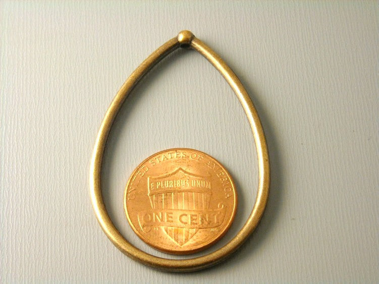 Antique Copper Large Drop Shaped Hoops - 4 pcs - Pim's Jewelry Supplies