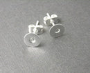 6mm Silver Plated Cabochon Setting Ear Stud / Post - 20 sets - Pim's Jewelry Supplies