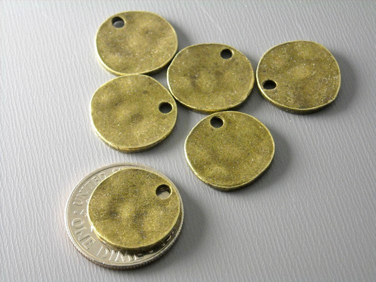 Antiqued Bronze Textured Disc - 10 pcs - Pim's Jewelry Supplies