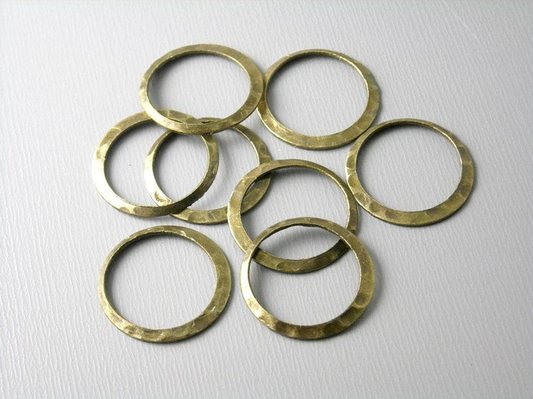 Textured Antiqued Brass Connectors - 10 pcs - Pim's Jewelry Supplies
