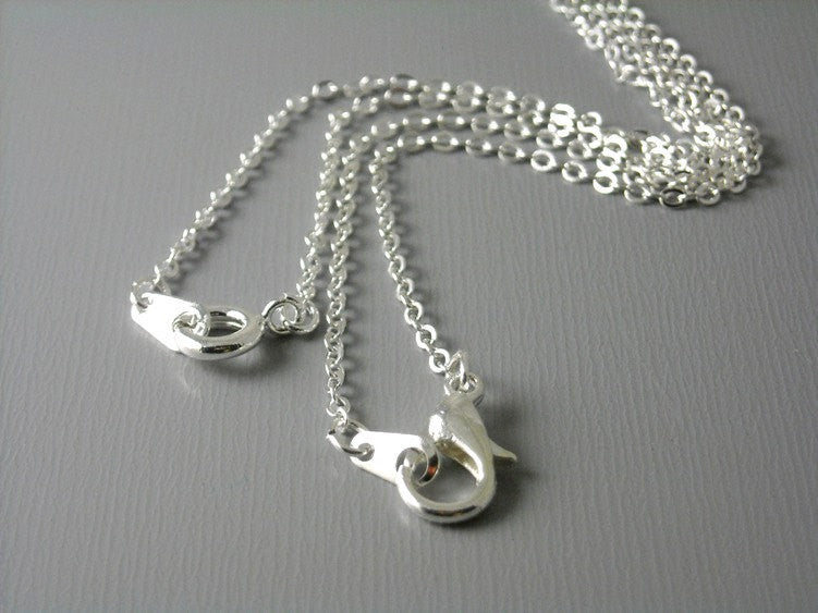 Necklace - Silver Plated - 2mm x 1.5mm 18 inches - 5 Necklaces - Pim's Jewelry Supplies