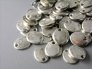 Silver Plated Oval Discs with antique finish - 10 pcs - Pim's Jewelry Supplies