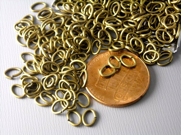 22 gauge 5mm Antique Bronze Oval Open Jump Rings - 50 pcs - Pim's Jewelry Supplies