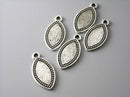 Antique Silver Horse Eye Shaped Charms / Tags - 5 pcs - Pim's Jewelry Supplies
