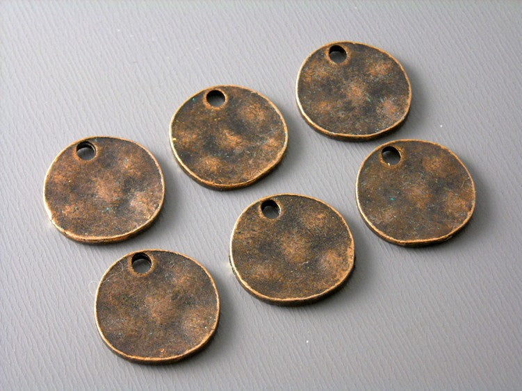 Antiqued Copper Textured Disc - 10 pcs - Pim's Jewelry Supplies