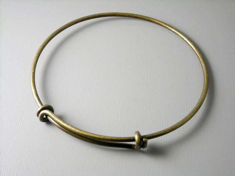 Antique Brass Bangle Wire - 66mm round - 3 gauge - Pim's Jewelry Supplies