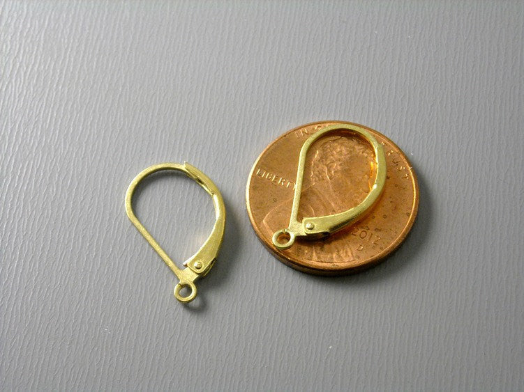 Hoop Earrings, Lever Back - Raw Brass - 17mm - Grade AA - 20 pcs - Pim's Jewelry Supplies