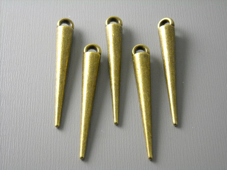 Antique Brass Spike Charm - 6 pcs - Pim's Jewelry Supplies