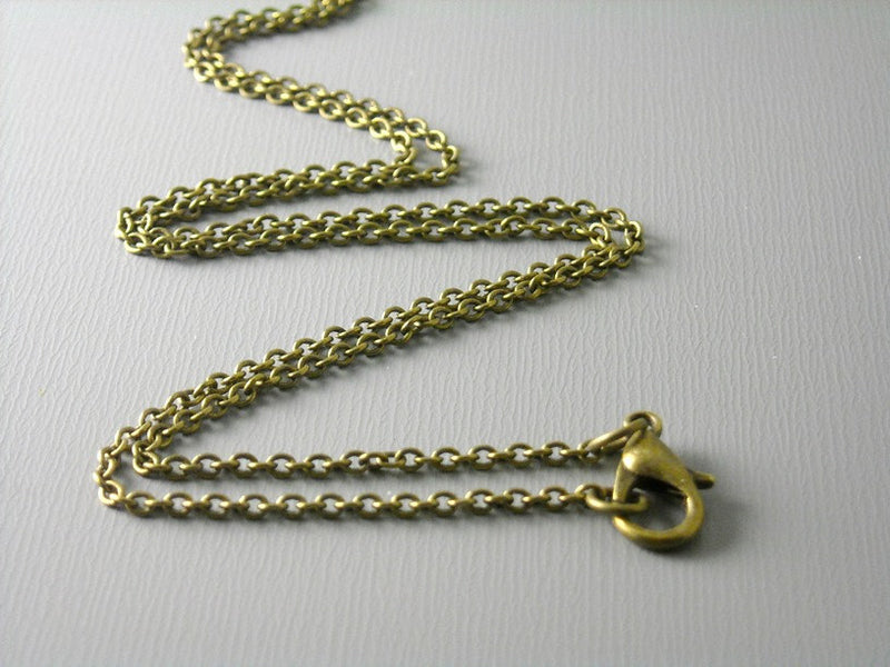 Necklace - Antiqued Brass Plated - 2mm x 1.5mm - Grade A - Choose your length - Pim's Jewelry Supplies