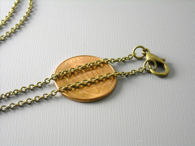 Bronze Moon Phase Necklace with Gold Fill 18 Inch Chain