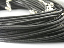 Leather Cord Necklace - Black - 2mm - 18 inches - 5 strands - Pim's Jewelry Supplies