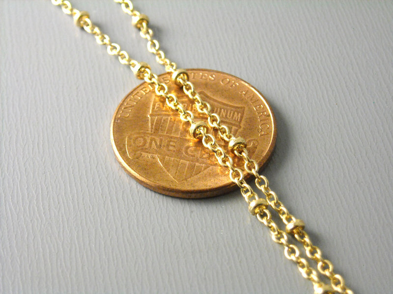 10-Feet of KC Gold Plated Brass Chain with Brass Bead, 2x1.7mm - Pim's Jewelry Supplies