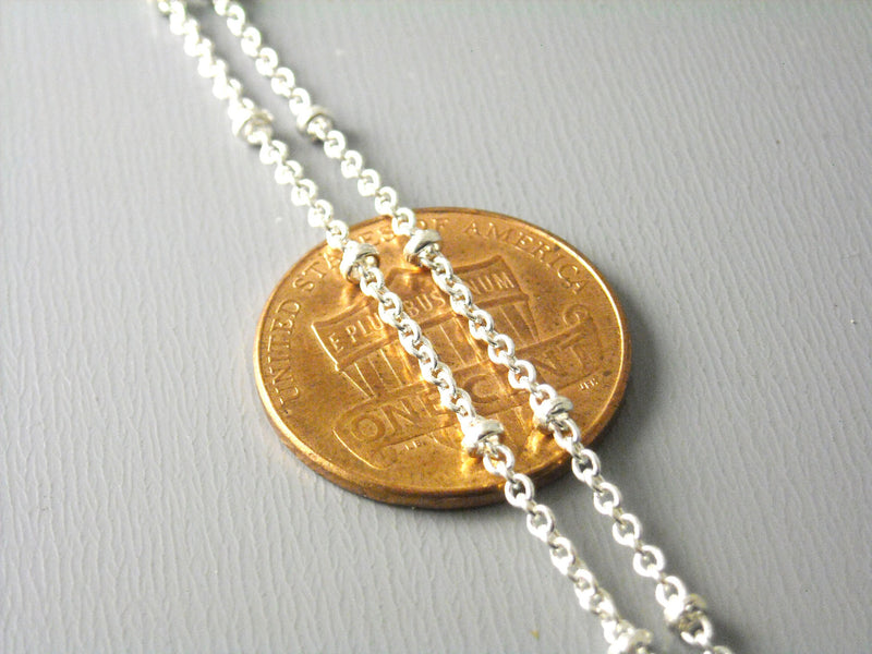 10-Feet of Silver Plated Brass Chain with Brass Seed Bead, 2x1.7mm - Pim's Jewelry Supplies