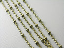 10-Feet of Antique Brass Chain with Brass Seed Bead - 2 x 1.7mm - Pim's Jewelry Supplies