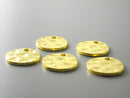24k Gold Plated 14mm Textured Discs - 10 pcs - Pim's Jewelry Supplies