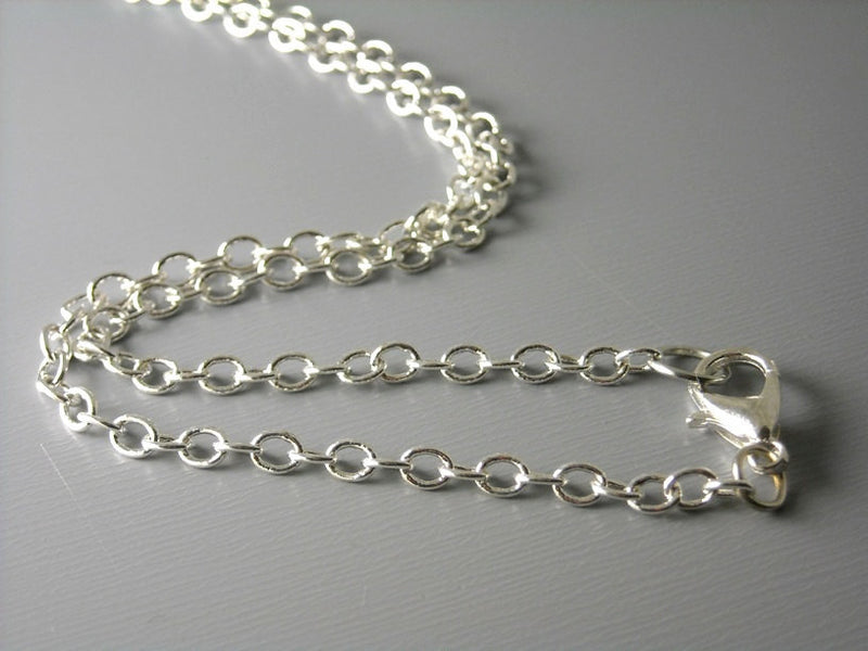 Necklace - Silver Plated - 4mm x 3mm - Grade A - Choose your length - Pim's Jewelry Supplies