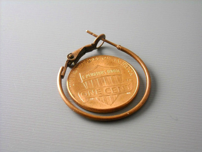 25mm Antique Copper Hoop Earrings, Leverback - 10 pcs - Pim's Jewelry Supplies