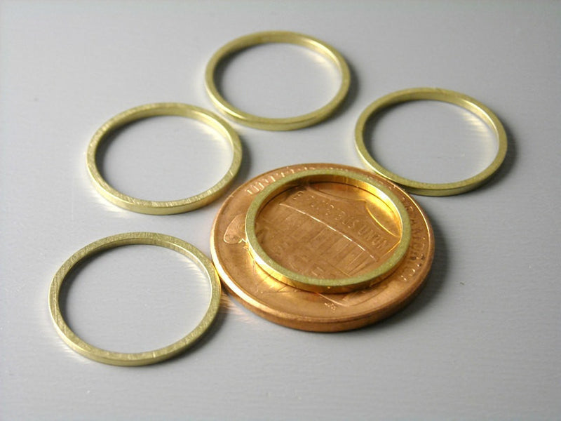 Links - Raw Brass - Circle - Choose your size - 12mm / 25mm - Pim's Jewelry Supplies