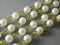 6mm Snow White Glass Pearl Chain - Gold Plated Wire - 3.25 feet - Pim's Jewelry Supplies